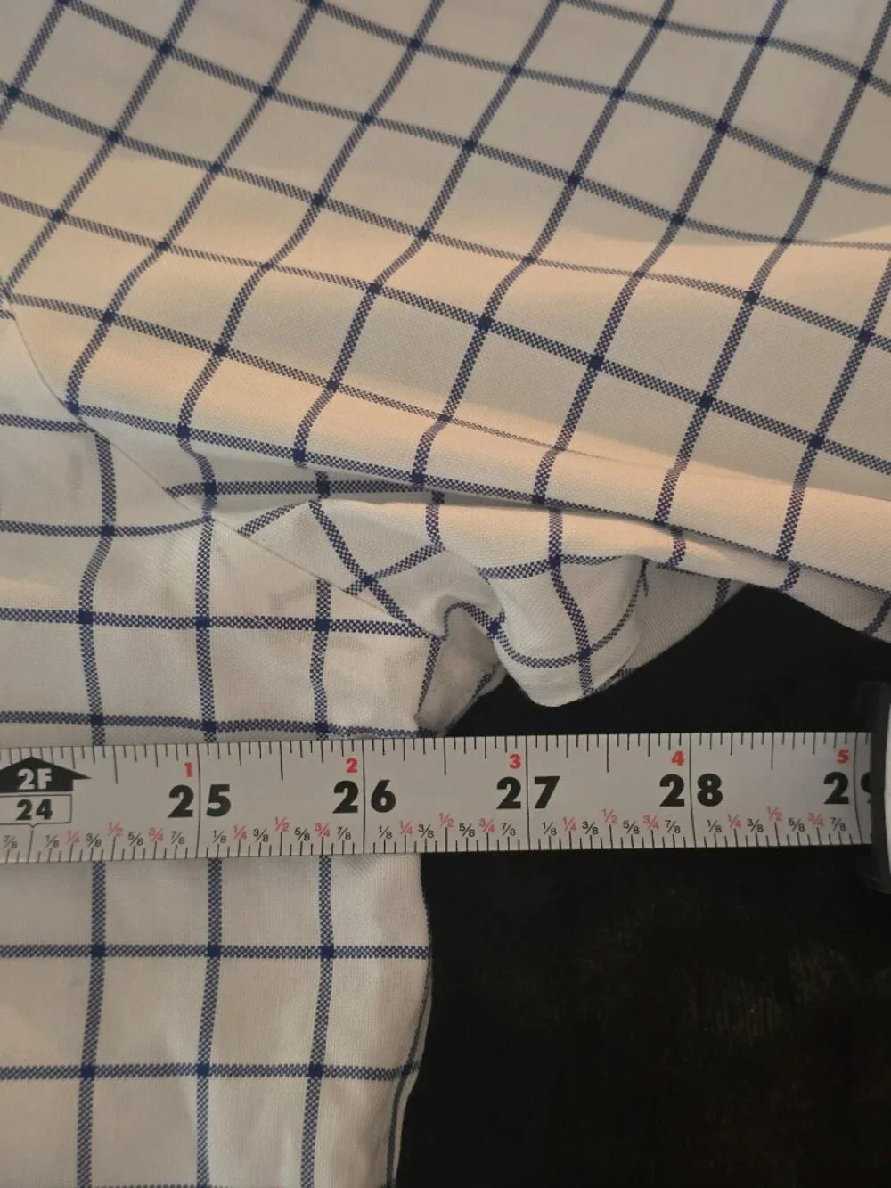 Peter Millar Nanoluxe Easycare Dress Shirt Mens XL White Navy Windowpane Check - Picture 5 of 8